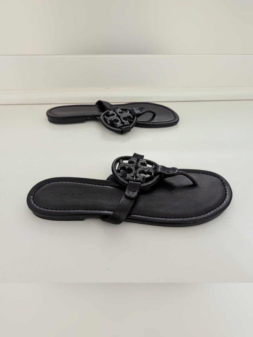 EUC! Tory Burch Miller Pave Sandal In Black Size 9 - Picture 7 of 15